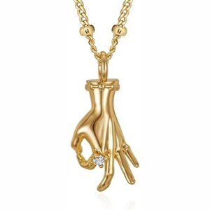 OK Gold Plated Dainty Gold 14K Gold Plated Hand Pendant Neckalces